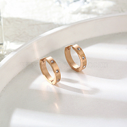 Stainless Steel Hoop Earrings with Cubic Zirconia for Women(AP6099-3)