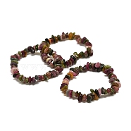 Natural Tourmaline Chip Beads Stretch Bracelets, Tumbled Stone, Inner Diameter: 1-7/8 inch(4.7cm)(BJEW-A118-01B)