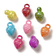 Plating Opaque Acrylic Pendants, AB Color, Strawberry, Mixed Color, 16x10x9.5mm, Hole: 2mm, 877pcs/500g(OACR-E039-48)