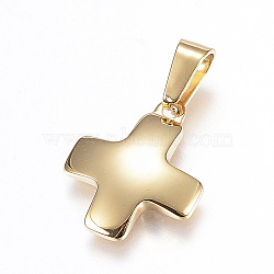 304 Stainless Steel Charms, Greek Cross, Golden, 18x15x2.5mm, Hole: 7x3.5mm(X-STAS-H329-99G)