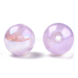 ABS Plastic Imitation Pearl Beads, AB Color Plated, Round, Plum, 12mm, Hole: 1.8mm(PACR-N013-01B-06)