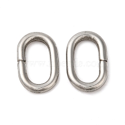 Non-Tarnish 304 Stainless Steel Linking Rings, Quick Link Connectors, Oval, Stainless Steel Color, 14x9x2mm, Inner Diameter: 10x5mm(STAS-A093-03A-P)