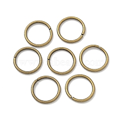 Iron Open Jump Rings, Round, Cadmium Free & Nickel Free & Lead Free, Antique Bronze, 12x1.2mm, 17 Gauge, Inner Diameter: 9.6mm(X-IFIN-ZX011-AB-NF)