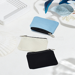 3Pcs 3 Colors Canvas Cloth Change Zipper Wallets, Rectangle, Mixed Color, 9.7x12.5x0.7cm, 1pc/color(ABAG-LP0001-89B)