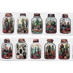 Picture Paper Stickers, Bottle Decorative Stickers, Cactus, 56x30mm, 250pcs/roll(STIC-M002-07B)