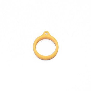 Silicone Pendant, for Electronic stylus & Lighter Making, Ring, Yellow, 29x24.5x7mm, Hole: 3mm, 20.5mm inner diameter