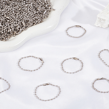 160Pcs Iron Ball Chains, Tag Chains, Platinum, 9.5~10x0.24cm