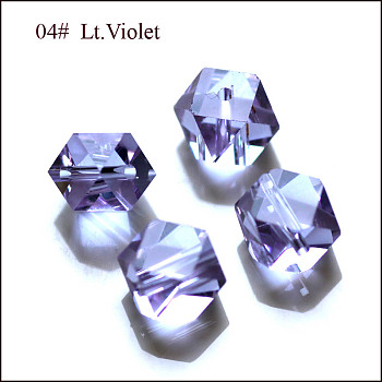 Imitation Austrian Crystal Beads, Grade AAA, Faceted, Cornerless Cube Beads, Lilac, 7.5x7.5x7.5mm, Hole: 0.9~1mm