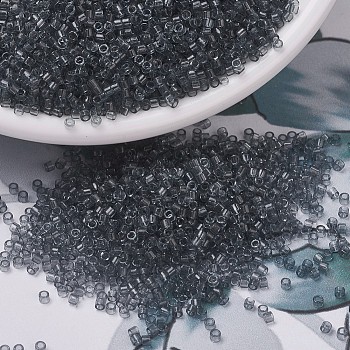 MIYUKI Delica Beads, Cylinder, Japanese Seed Beads, 11/0, (DB0708) Transparent Gray, 1.3x1.6mm, Hole: 0.8mm, about 10000pcs/bag, 50g/bag