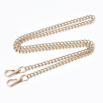 Bag Chains Straps, Iron Curb Link Chains, with Alloy Swivel Clasps, for Bag Replacement Accessories, Light Gold, 1190x8.5mm