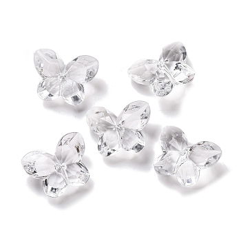 Transparent Acrylic Beads, Butterfly, Clear, 15.5x20x10mm, Hole: 1.6mm