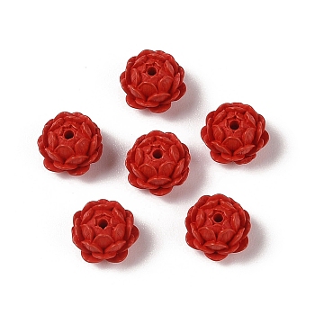 Synthetic Coral Beads, Dyed, Flower, FireBrick, 10.5x7mm, Hole: 1.4mm