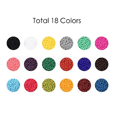 450G 18 Colors 12/0 Grade A Round Glass Seed Beads(SEED-JP0012-10-2mm)-2