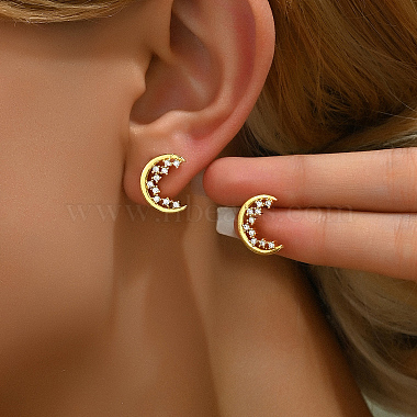 Fashionable Moon Brass Stud Earrings(LQ5104)-4