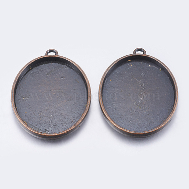 Red Copper Oval Alloy Pendants