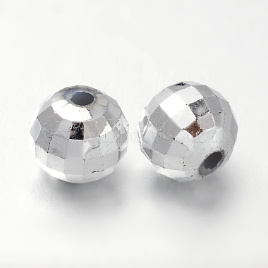 Faceted Round Plated Acrylic Beads(PACR-L001-10mm-S)-2