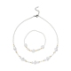 ABS Plastic Imitation Pearl Beaded Stretch Bracelet & Beaded Necklace(SJEW-JS01278)-1