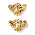 304 Stainless Steel Beads, Ion Plating(IP), Moth, Real 18K Gold Plated, 7x11x4mm, Hole: 1.4mm(STAS-F320-23G)