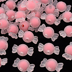 Transparent Acrylic Beads, Frosted, Bead in Bead, Candy, Light Coral, 11.5x21.5x11.5mm, Hole: 2.5mm, about 393pcs/500g(TACR-S152-13C-11)