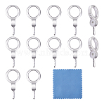 12Pcs 925 Sterling Silver Screw Eye Peg Bails, Ring, For Half-drilled Beads, Silver, 12x6x3mm, Hole: 4mm, Pin: 0.7mm(STER-GO0001-54)
