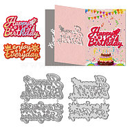 2Pcs 2 Styles Happy Birthday Carbon Steel Cutting Dies Stencils, for DIY Scrapbooking, Photo Album, Decorative Embossing Paper Card, Greeting Card Mold, Word, 90~94x100~108x0.8mm, 1pc/style(DIY-WH0309-2028)