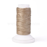 Flat Waxed Polyester Cord, for Leather Sewing Stitching, Saddle Brown, 0.8mm, about 54.68 yards(50m)/roll(OCOR-E021-A06)
