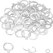 Unicraftale 304 Stainless Steel Leverback Earring Findings, with Loop, 304 Stainless Steel Open Jump Rings, Silver, 100pcs/box(STAS-UN0014-18S)