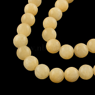 Round Natural Yellow Jade Beads Strands, 8mm, Hole: 1mm, about 50pcs/strand, 15.7 inch(G-R336-8mm-03)