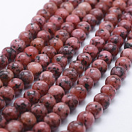 Natural Larvikite Beads Strands, Dyed, Round, Brown, 8~8.5mm, Hole: 1mm, about 47~49pcs/strand, 14.5 inch~14.9 inch(37~38cm)(G-E443-A19)