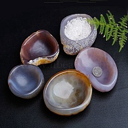 Natural Agate Charging Bowl for Cleansing, Recharging Crystal & Reiki Gemstones, Home Decoration, 90~110mm(PW-WG25657-01)