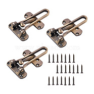 Zinc Alloy Swing Bar Door Lock, Anti-Theft Clasp Back Locking Accessories, Antique Bronze, 100x63x21mm, Hole: 4.5mm(SW-TAC0002-01B)