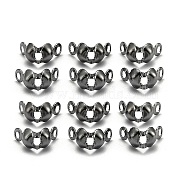 Iron Bead Tips, Cadmium Free & Lead Free, Calotte Ends, Clamshell Knot Cover, Iron End Caps, Open Clamshell, Gunmetal, 7.5x4mm, Hole: 1mm, Inner Diameter: 3mm, about 625pcs/50g(X-IFIN-ZX020-B)