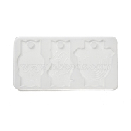 DIY Pendant Silhouette Silicone Molds, Resin Casting Molds, for UV Resin, Epoxy Resin Craft Making, White, 90x175x5mm, Hole: 10.5mm, Inner Diameter: 46~68.5x79mm(DIY-G113-04C)