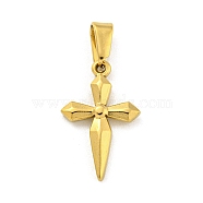Ion Plating(IP) 304 Stainless Steel Pendants, Cross Charm, Golden, 18.5x12x2mm, Hole: 6x2.5mm(STAS-R231-08G)