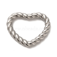 304 Stainless Steel Linking Rings, Twisted Heart, Stainless Steel Color, 25x30x3.5mm(STAS-R223-26)