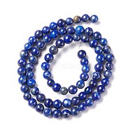 Natural Lapis Lazuli Beads Strands, Round, 5mm, Hole: 0.6mm, about 77pcs/strand, 15 inch(38cm)(X-G-F561-5mm-G)