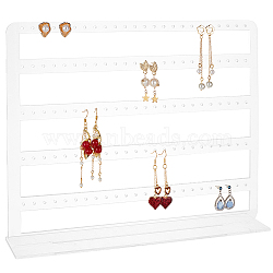5-Tiers Acrylic Earring Display Stand, 120 Holes Hanging Earring Organizer, Rectangle, Clear, Finish Product: 30x6x24cm(EDIS-WH0021-50)