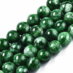 Natural Quartz Beads Strands, Dyed, Round, Green, 8mm, Hole: 1~1.2mm, about 45~46pcs/strand, 14.76 inch(37.5cm)(G-S276-13B)