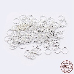 925 Sterling Silver Open Jump Rings, Round Rings, Silver, 19 Gauge, 8x0.9mm, Inner Diameter: 6mm, about 68pcs/10g(STER-F036-02S-0.9x8mm)