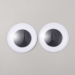 Plastic Eye Cabochons, with Self Adhesive, DIY Scrapbooking Crafts Toy Accessories, Black, 80x10.5mm(KY-WH20002-01C)