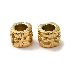 304 Stainless Steel Beads, Large Hole Beads, Column, Real 18K Gold Plated, 7x5.5mm, Hole: 4mm(STAS-I203-43G)