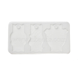 DIY Pendant Silhouette Silicone Molds, Resin Casting Molds, for UV Resin, Epoxy Resin Craft Making, White, 90x175x5mm, Hole: 10.5mm, Inner Diameter: 46~68.5x79mm(DIY-G113-04C)