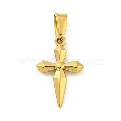 Ion Plating(IP) 304 Stainless Steel Pendants, Cross Charm, Golden, 18.5x12x2mm, Hole: 6x2.5mm(STAS-R231-08G)