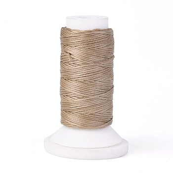 Flat Waxed Polyester Cord, for Leather Sewing Stitching, Saddle Brown, 0.8mm, about 54.68 yards(50m)/roll