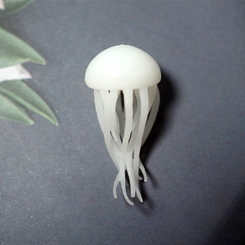 Sealife Model, UV Resin Filler, Epoxy Resin Jewelry Making, Jellyfish, White, 2.4x0.9cm