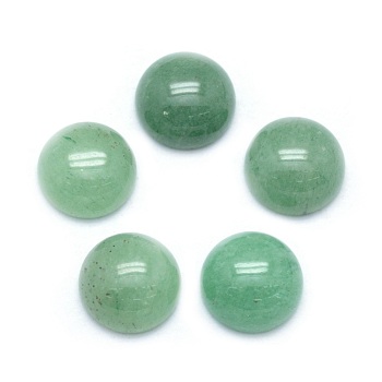 Natural Green Aventurine Cabochons, Half Round, 8x3.5~4mm