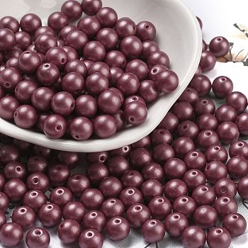 Baking Paint 3/0 Glass Seed Beads, Round, Brown, 6mm, Hole: 0.9mm, about 1500pcs/pound