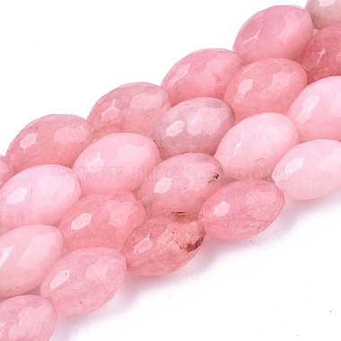 Pink Rice White Jade Beads