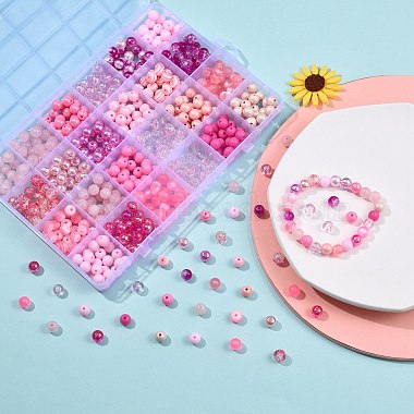 Kits de fabrication de colliers et de bracelets de la série rose à faire soi-même(DIY-CJ0001-76)-4