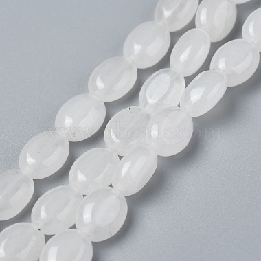Oval White Jade Beads